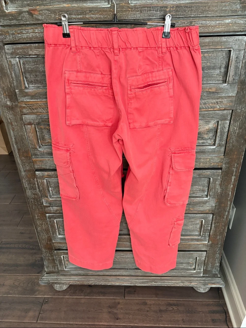 Free People Tahiti Pull On Coral Cargo Pants
